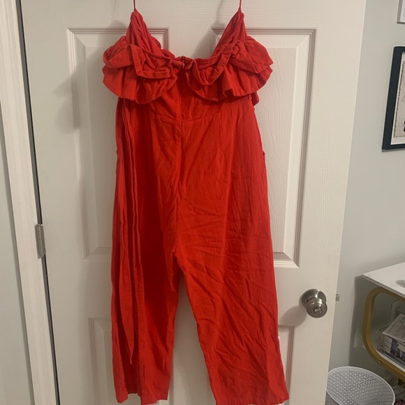 Red Ruffle Jumpsuit - Picture 6 of 8